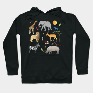 Safari Savanna Multiple Animals Hoodie